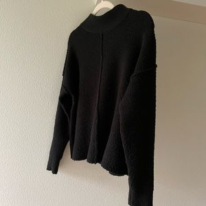 Black mock neck sweater | pullover sweater turtleneck sweater black knit top Med